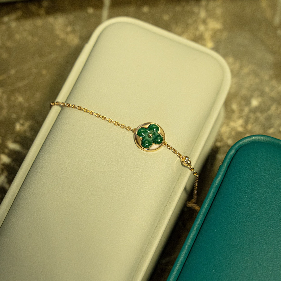 [Solara Jewelry ]サン マラカイト 1ダイヤモンド ピンクゴールド ブレスレット