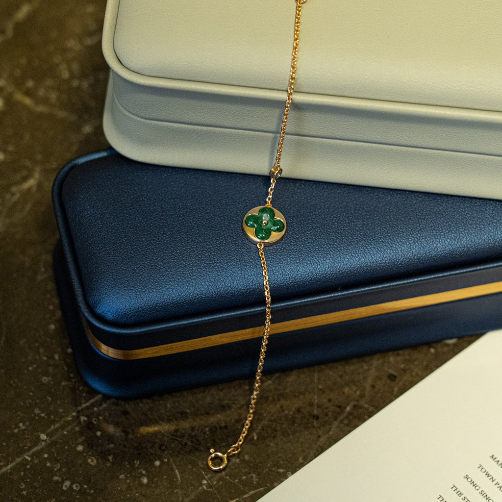 [Solara Jewelry ]サン マラカイト 1ダイヤモンド ピンクゴールド ブレスレット