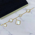 [Solara Jewelry ]マジッククローバーMOPゴールドブレスレット5モチーフ