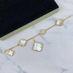 [Solara Jewelry ]マジッククローバーMOPゴールドブレスレット5モチーフ