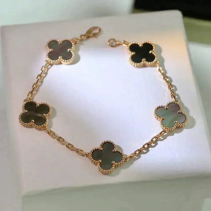 [Solara Schmuck] KLEEB LUNARBLUME GRAUES PERLMUTT ARMBAND