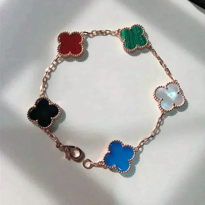 [Solara Jewelry ]CLOVER 5 MOTIFS MULTICOLOR BRACELET
