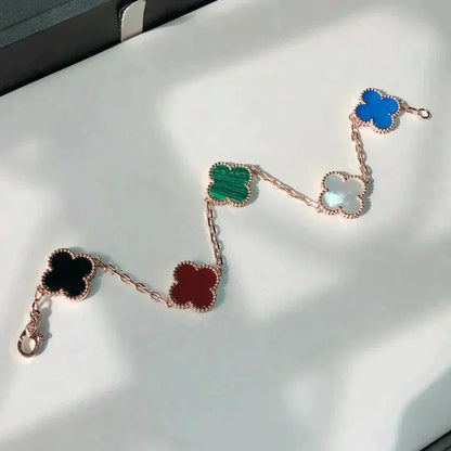 [Solara Jewelry ]CLOVER 5 MOTIFS MULTICOLOR BRACELET