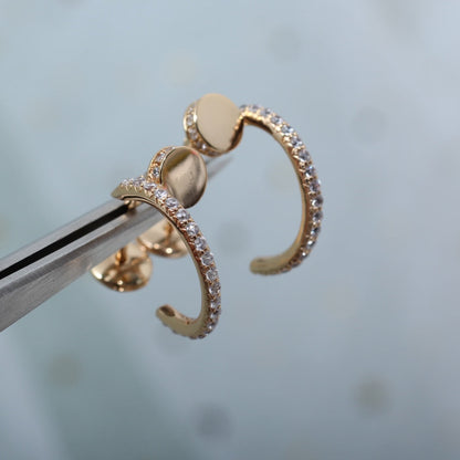 [Solara Jewelry ]JUSTE OHRRINGE 12.75MM ROTGOLD DIAMANT