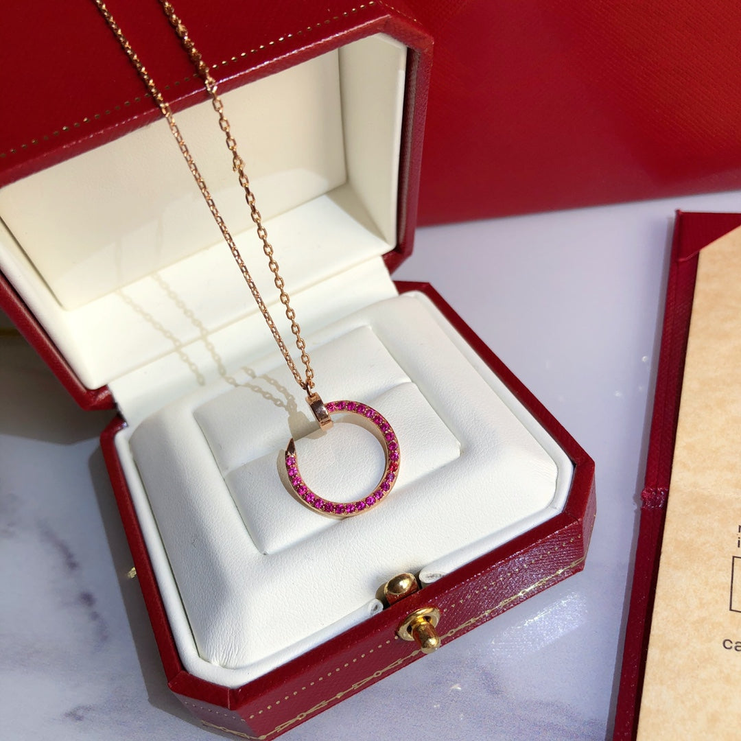 [Solara Jewelry ]JUSTE NECKLACE GOLD RED DIAMONDS