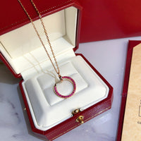 [Solara Jewelry ]JUSTE NECKLACE GOLD RED DIAMONDS