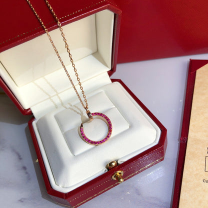 [Solara Jewelry ]JUSTE NECKLACE GOLD RED DIAMONDS