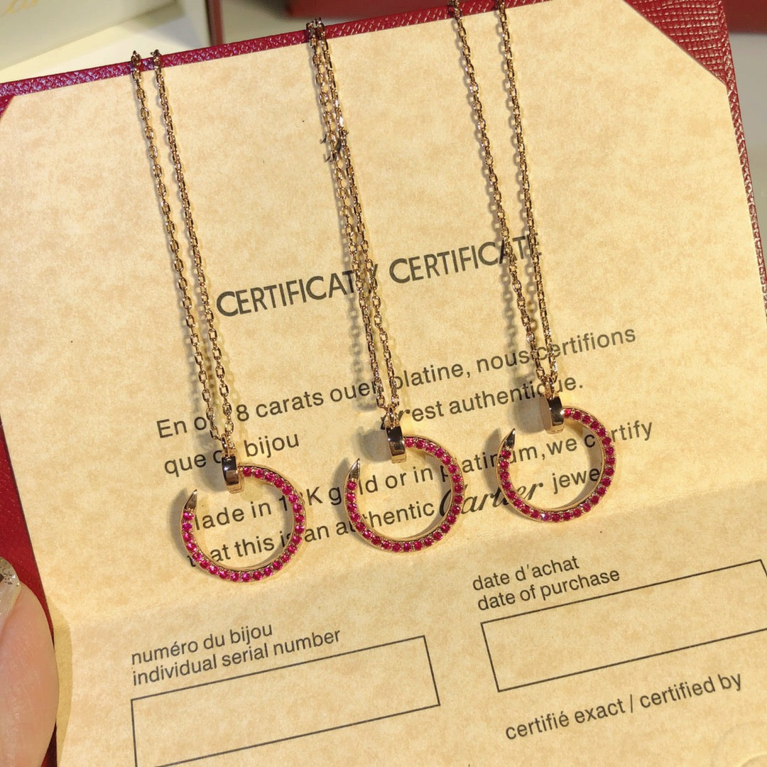 [Solara Jewelry ]JUSTE NECKLACE GOLD RED DIAMONDS