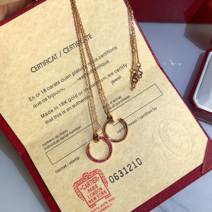 [Solara Jewelry ]JUSTE NECKLACE GOLD RED DIAMONDS