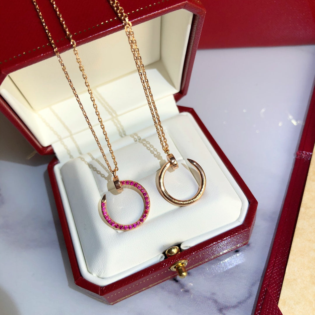 [Solara Jewelry ]JUSTE NECKLACE GOLD RED DIAMONDS
