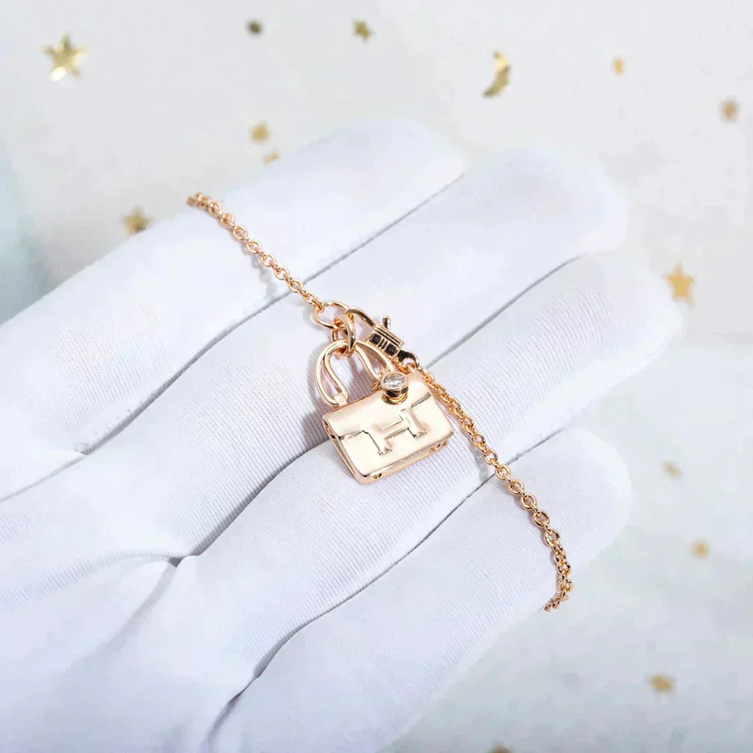 [Solara Jewelry ]AMULETTE PEDANT ROSE GOLD NECKLACE