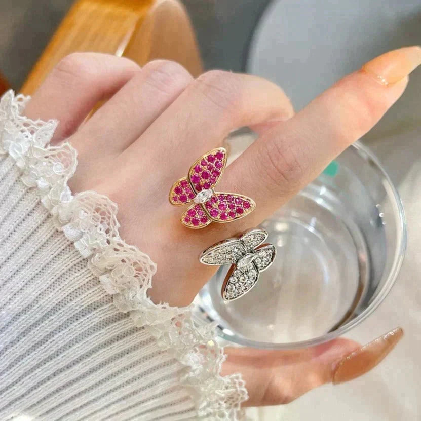 [Solara Jewelry ]TWIN BUTTERFLY DIAMOND RING