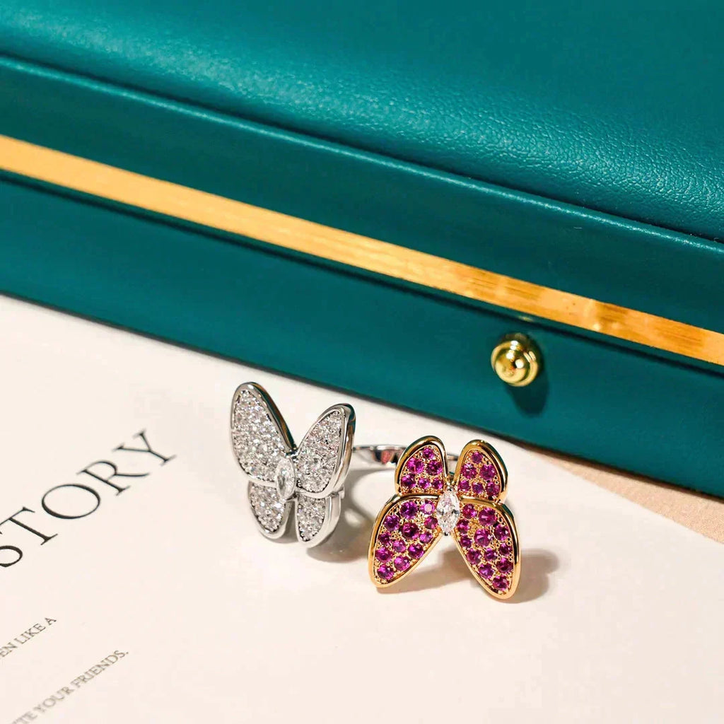 [Solara Jewelry ]TWIN BUTTERFLY DIAMOND RING