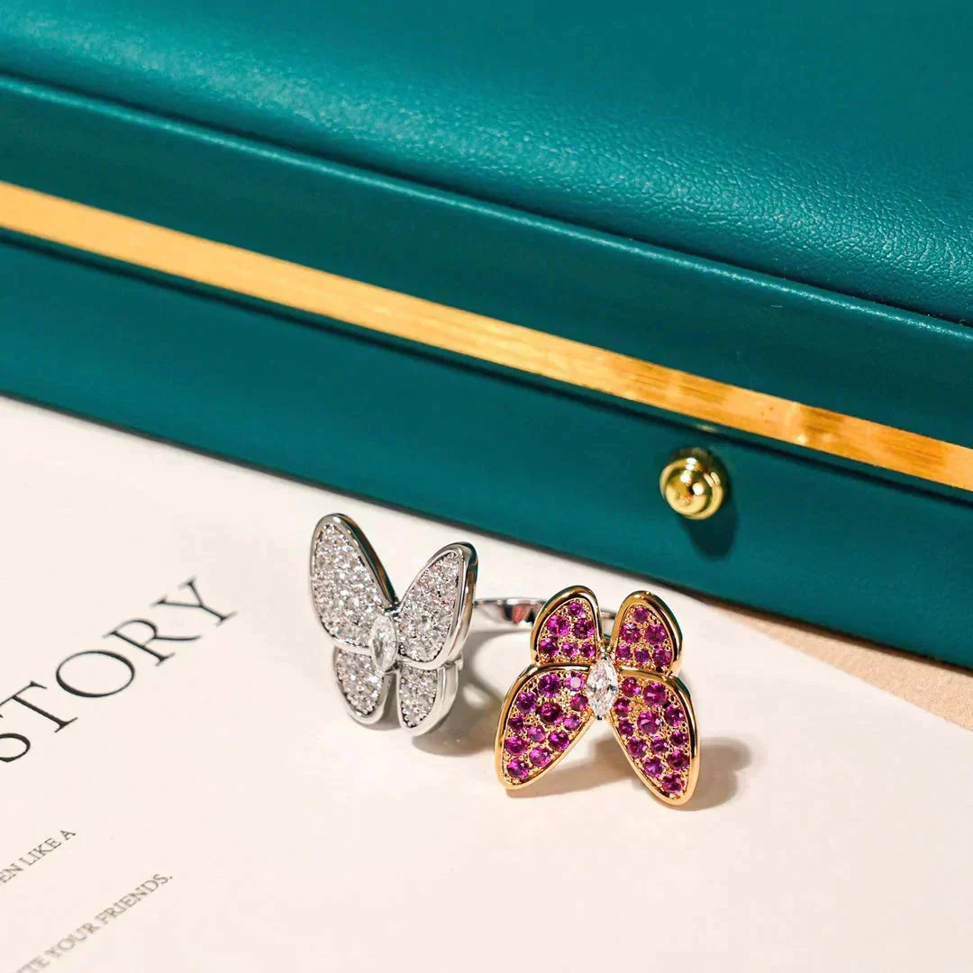 [Solara Jewelry ]TWIN BUTTERFLY DIAMOND RING