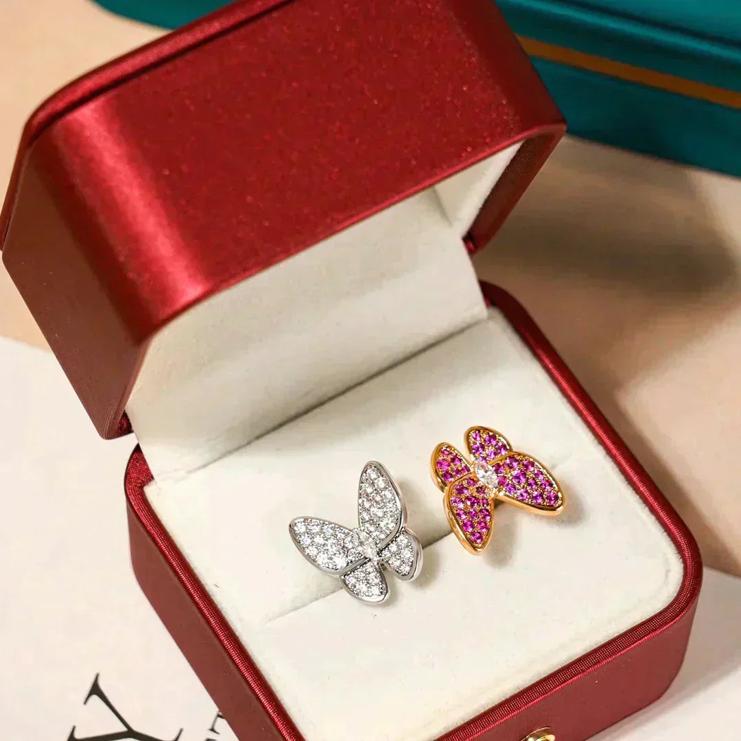[Solara Jewelry ]TWIN BUTTERFLY DIAMOND RING