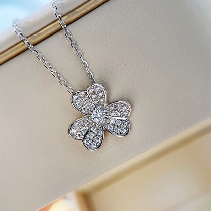 [Solara Jewelry ]クローバー ダイヤモンド ネックレス シルバー