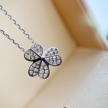 [Solara Jewelry ]クローバー ダイヤモンド ネックレス シルバー