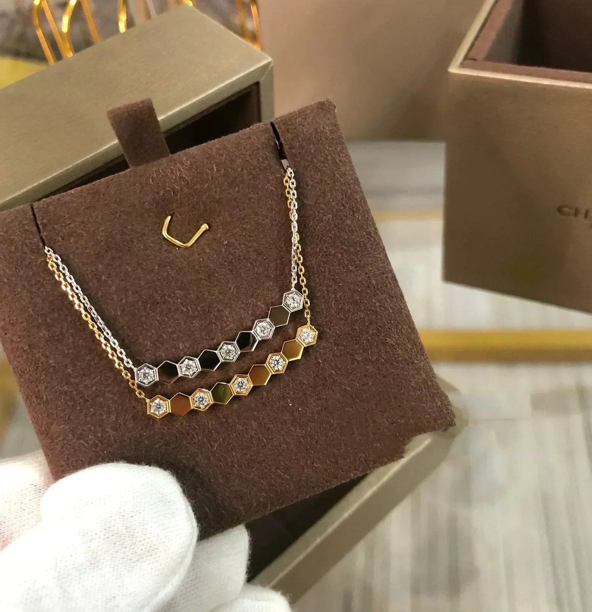 [Solara Schmuck] HALSKEKTE BIENENLIEBE DIAMANT