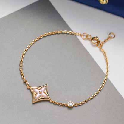 [Solara Jewelry ]STAR 1 DIAMOND PINK GOLD BRACELET