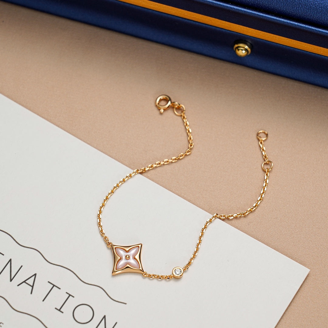[Solara Jewelry ]STAR 1 DIAMOND PINK GOLD BRACELET