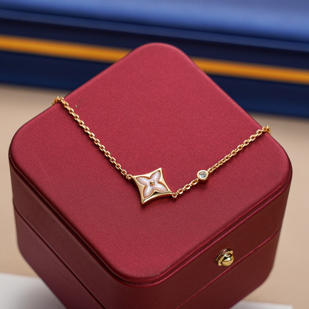 [Solara Jewelry ]STAR 1 DIAMOND PINK GOLD BRACELET
