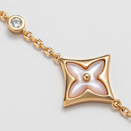 [Solara Jewelry ]STAR 1 DIAMOND PINK GOLD BRACELET