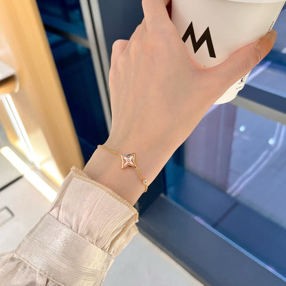[Solara Jewelry ]STAR 1 DIAMOND PINK GOLD BRACELET