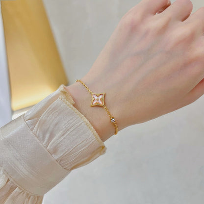 [Solara Jewelry ]STAR 1 DIAMOND PINK GOLD BRACELET