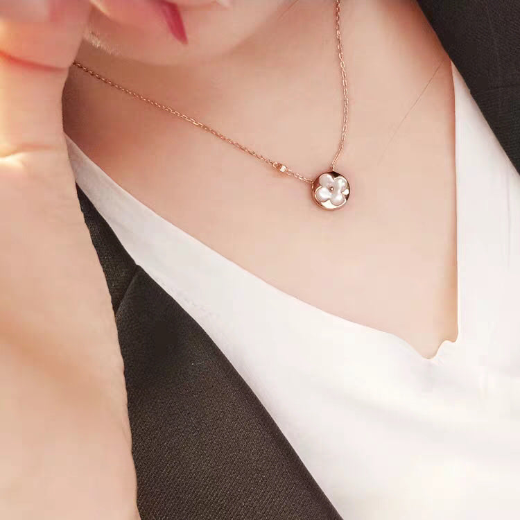 [Solara Jewelry ]SUN MOP GOLD 1 DIAMOND NECKLACE