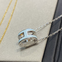 [Solara Jewelry ]POP H LIGHT BLUE NECKLACE