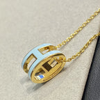 [Solara Jewelry ]POP H LIGHT BLUE NECKLACE