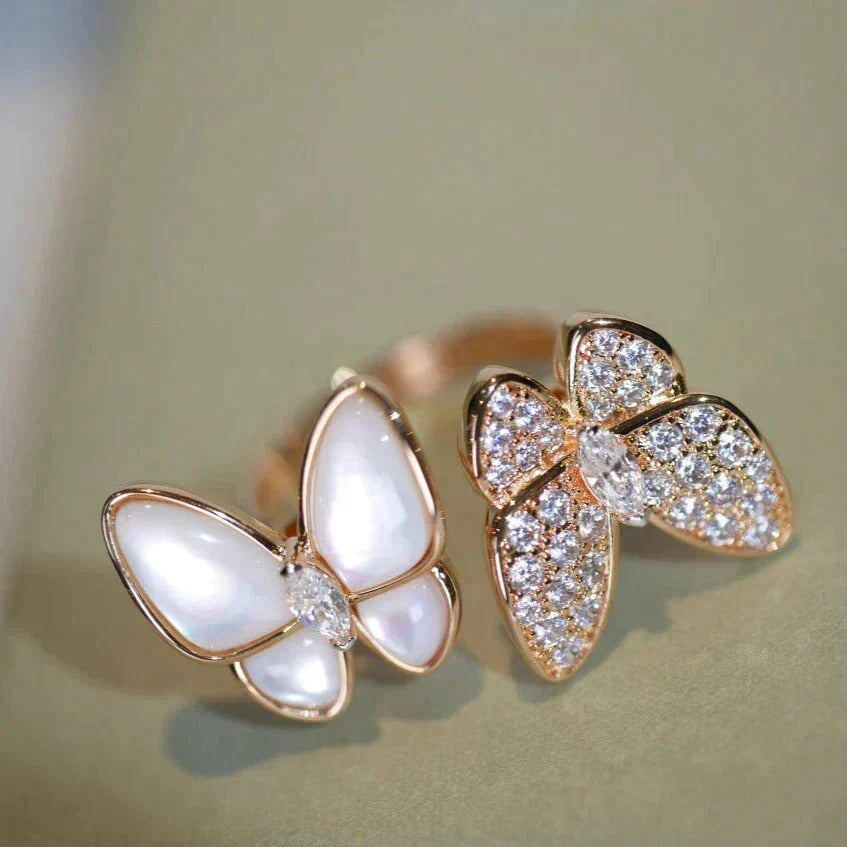[Solara Jewelry ]TWIN BUTTERFLY ダイヤモンド MOP リング