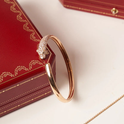 [Solara Jewelry ]パンテール ローズゴールド ダイヤモンド オープンブレスレット