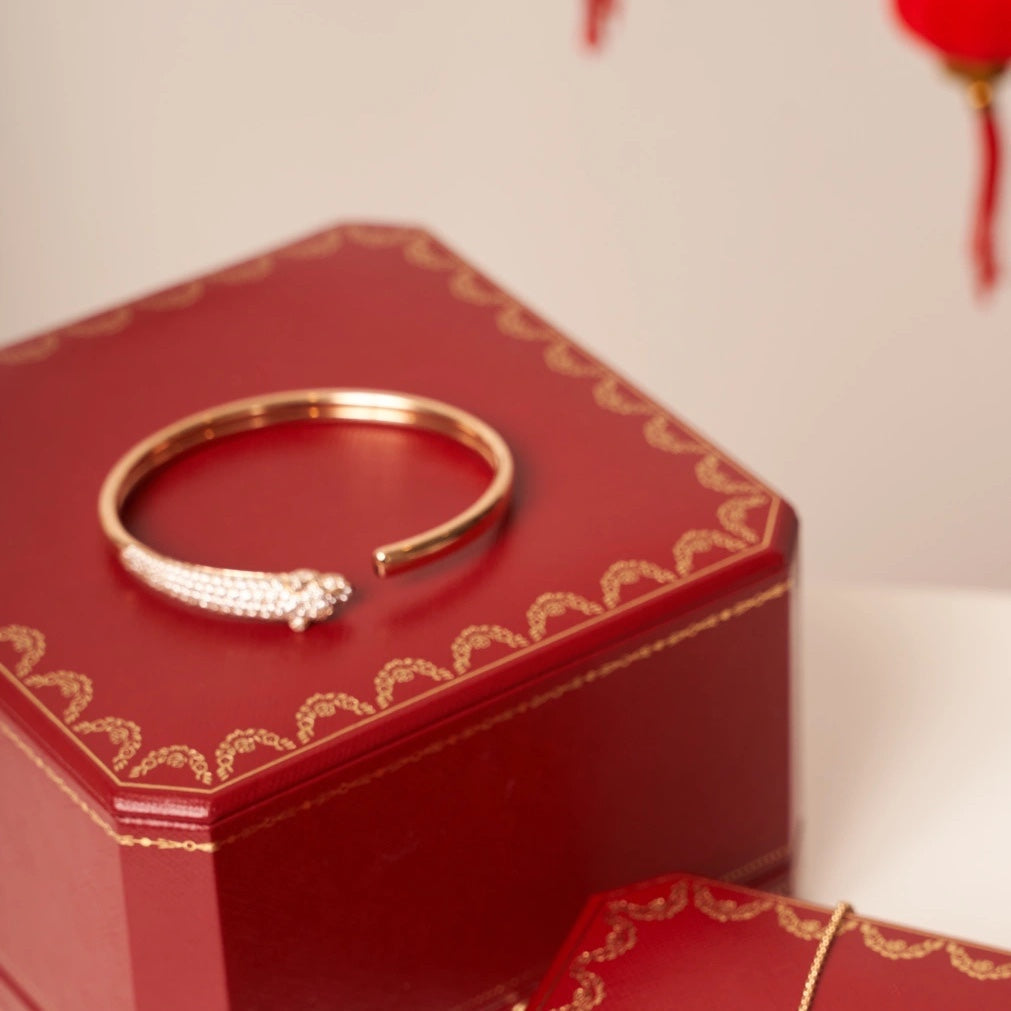 [Solara Jewelry ]パンテール ローズゴールド ダイヤモンド オープンブレスレット