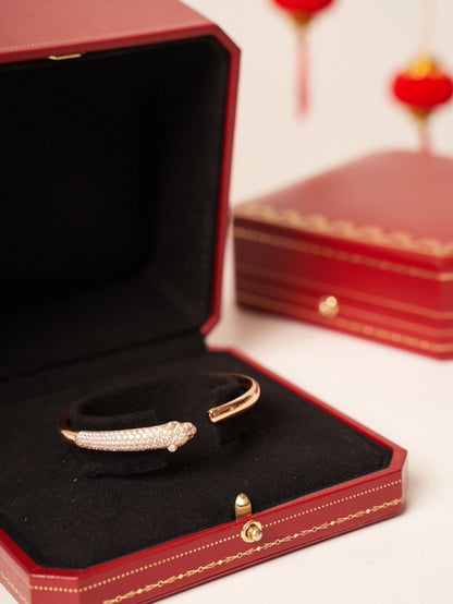 [Solara Jewelry ]パンテール ローズゴールド ダイヤモンド オープンブレスレット