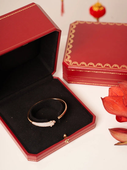 [Solara Jewelry ]パンテール ローズゴールド ダイヤモンド オープンブレスレット