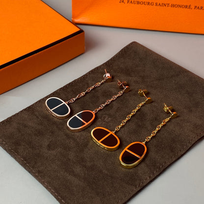 [Solara Jewelry ]CHAINE VERSO BLACK CERAMIC EARRINGS