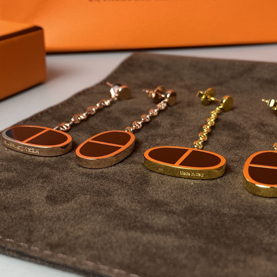[Solara Jewelry ]CHAINE VERSO BLACK CERAMIC EARRINGS