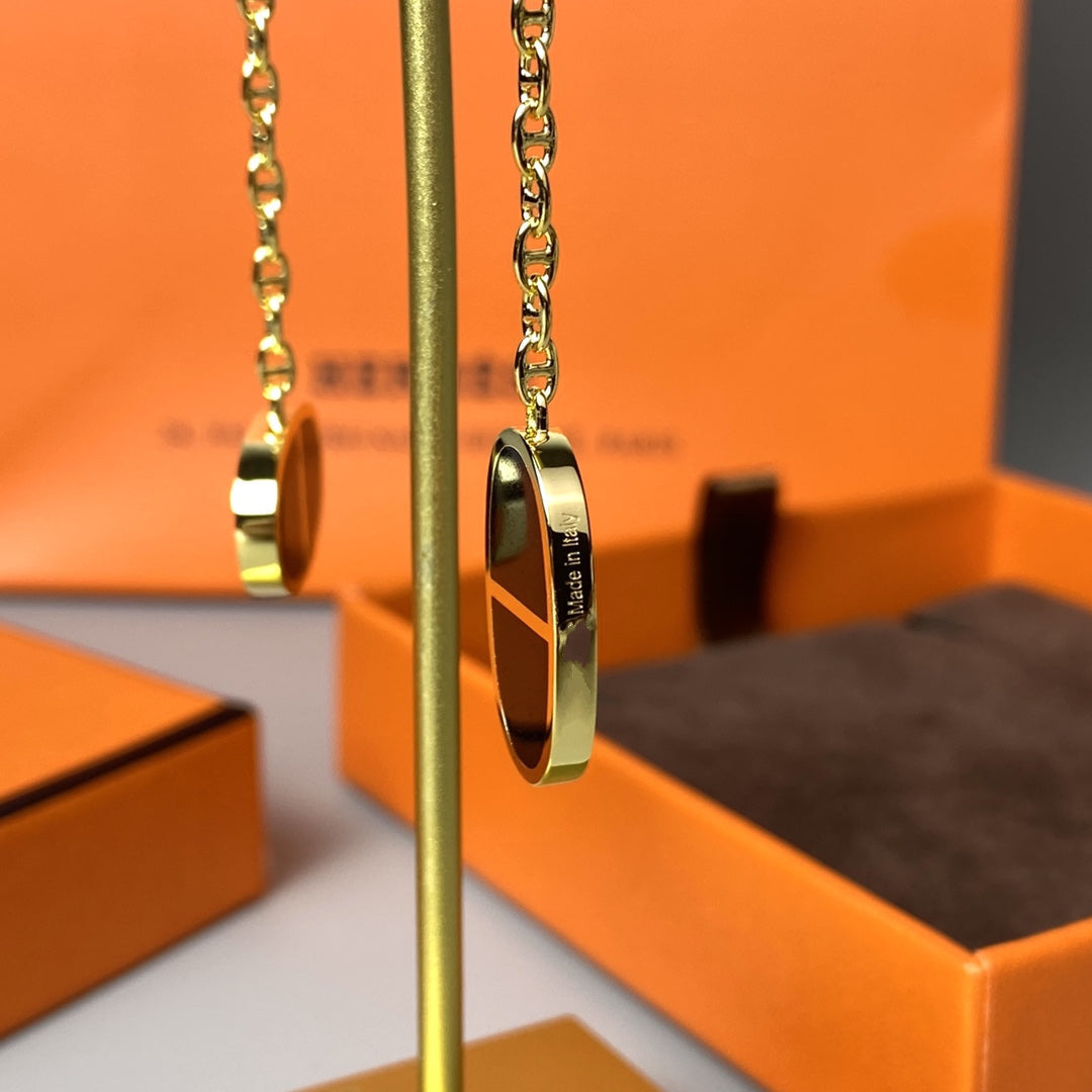 [Solara Jewelry ]CHAINE VERSO BLACK CERAMIC EARRINGS