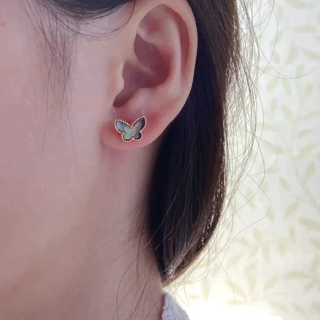 [Solara Jewelry ]バタフライダークマザーオブパールピアス