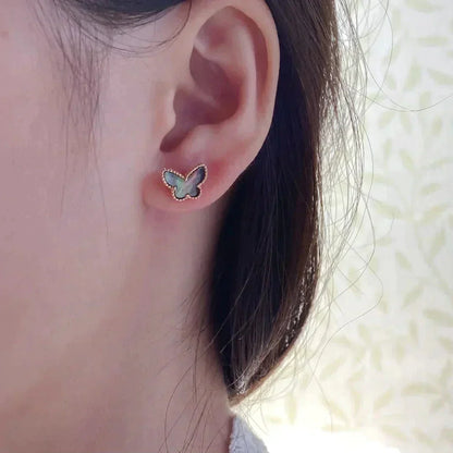 [Solara Jewelry ]バタフライダークマザーオブパールピアス