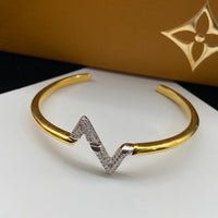 [Solara Jewelry ]VOLTE UPSITE DOWN DIAMOND GOLD OPEN BRACELET