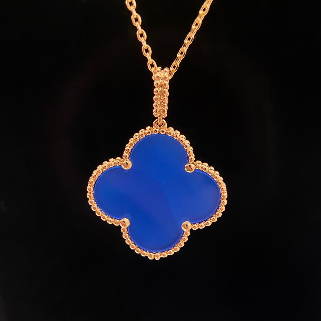 [Solara Jewelry ]クローバー 25MM ネックレス ターコイズ ローズゴールド