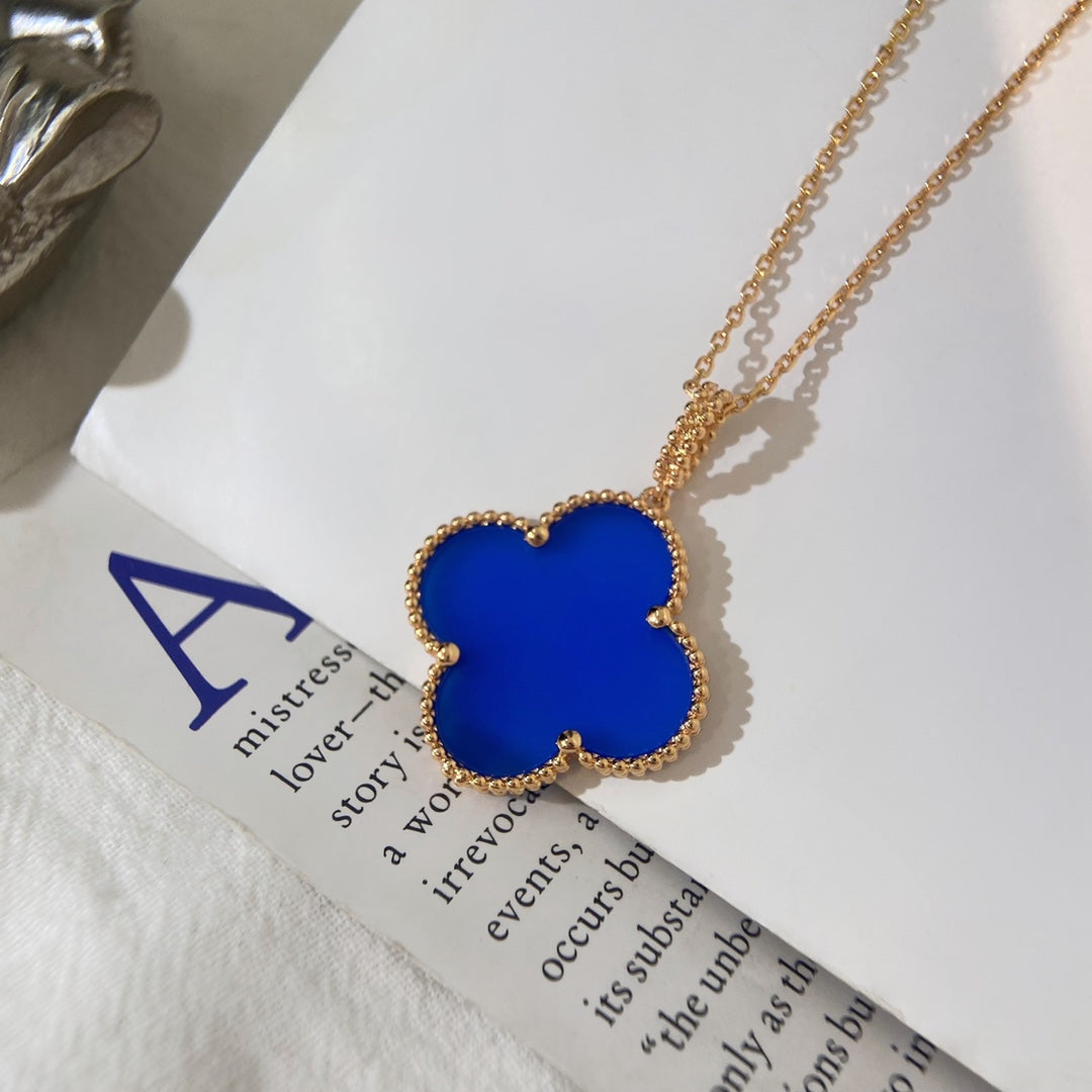 [Solara Jewelry ]クローバー 25MM ネックレス ターコイズ ローズゴールド