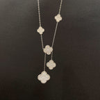 [Solara Jewelry] クローバー 5モチーフ シルバーダイヤモンドネックレス