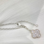 [Solara Jewelry] クローバー 5モチーフ シルバーダイヤモンドネックレス