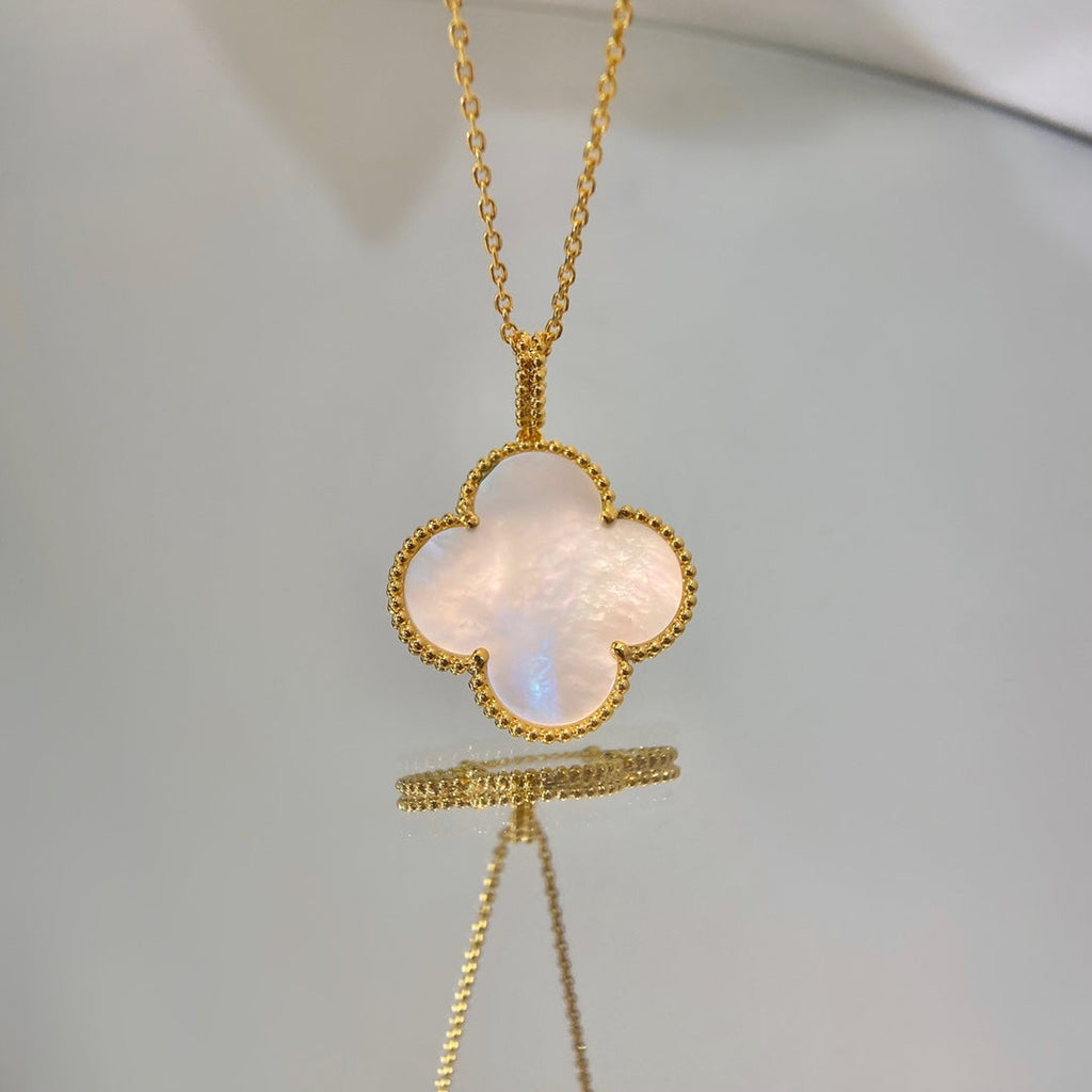 [Solara Jewelry] クローバー 25mm マザーオブパール ラージペンダントネックレス