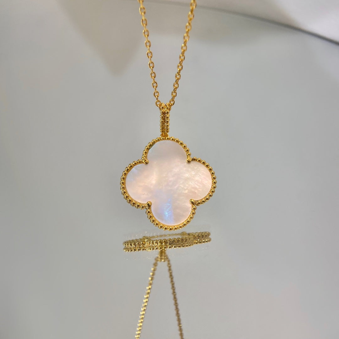[Solara Jewelry] クローバー 25mm マザーオブパール ラージペンダントネックレス
