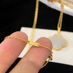 [Solara Jewelry] クローバー 25mm マザーオブパール ラージペンダントネックレス