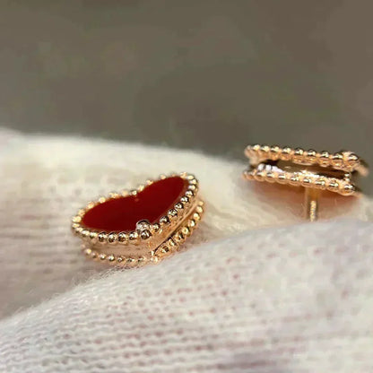 [Solara Jewelry ]HERZ-KARNEOL-OHRSTECKER